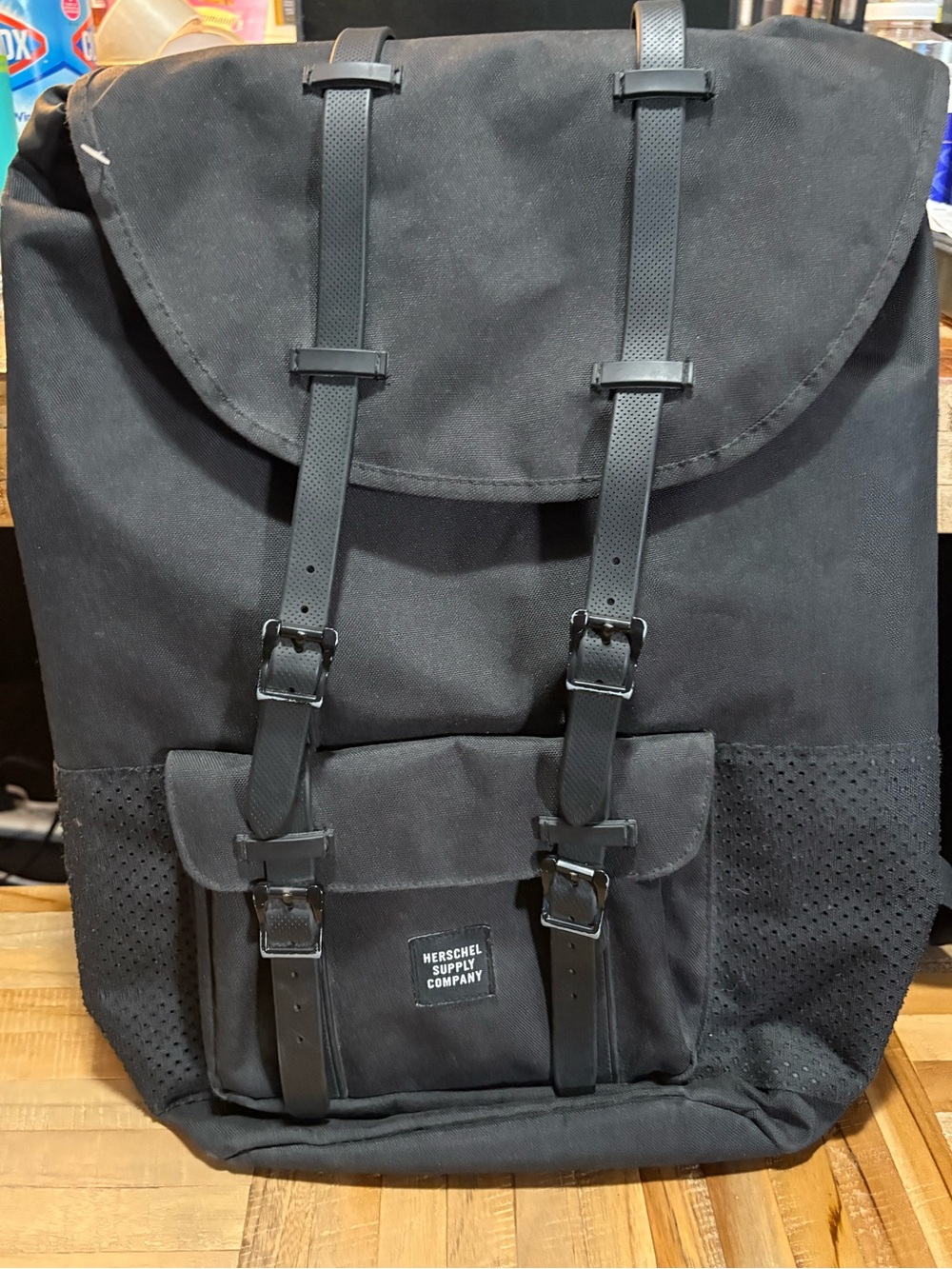 Herschel Supply Company Black Canvas Flap-Top Backpack